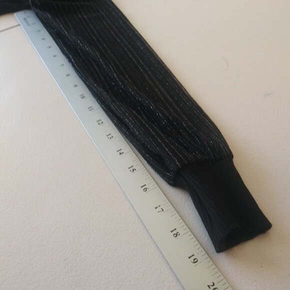 Absolutely Famous women's size S black and silver metallic long sleeve blouse - Picture 8 of 15